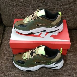 NWB M2K Tekno bright yellow, brown, and army green